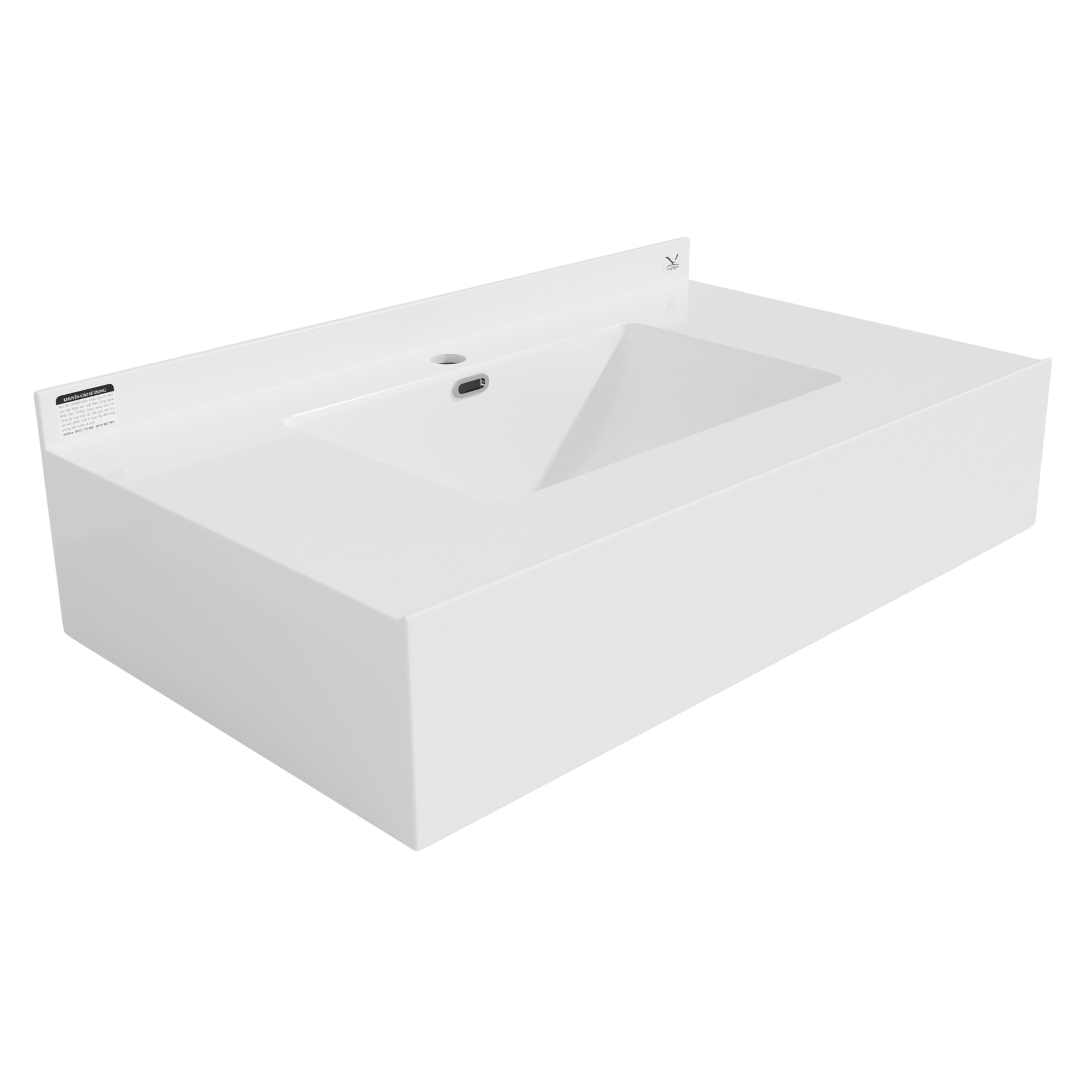 Bàn đá LAVABO kiêm chậu nguyên khối cao cấp hình chữ nhật treo tường